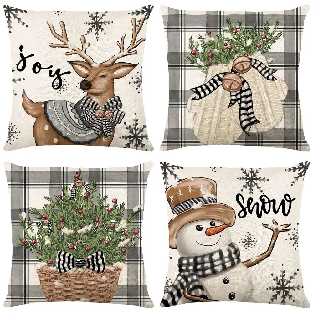 45Cm Merry Christmas Cushion Cover Pillowcase 2023 Christmas Decorations For Home Ornament New Year Christmas Decor
