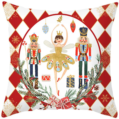 45Cm Merry Christmas Cushion Cover Pillowcase 2023 Christmas Decorations For Home Ornament New Year Christmas Decor