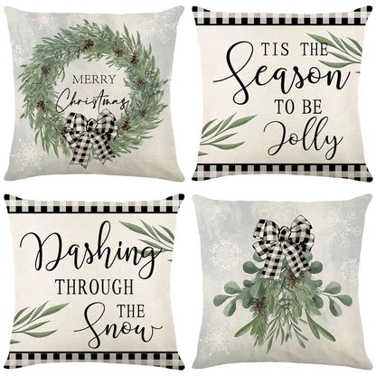 45Cm Merry Christmas Cushion Cover Pillowcase 2023 Christmas Decorations For Home Ornament New Year Christmas Decor