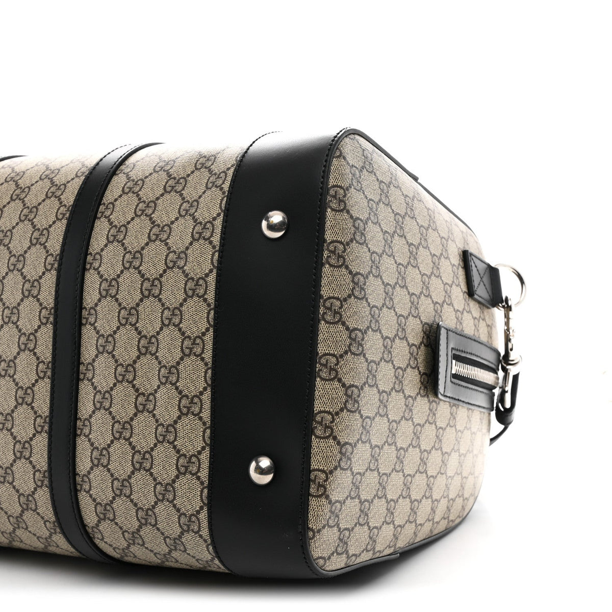 GG Supreme Monogram Selleria Calfskin Medium Duffle Beige Ebony Black