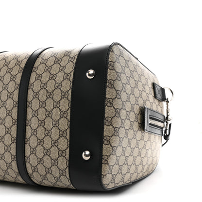 GG Supreme Monogram Selleria Calfskin Medium Duffle Beige Ebony Black