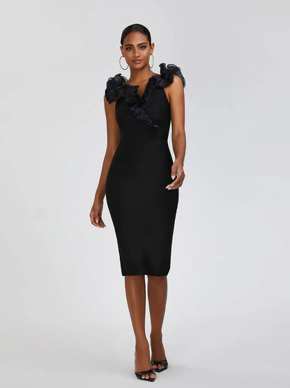 Alaina Bandage Dress In Black