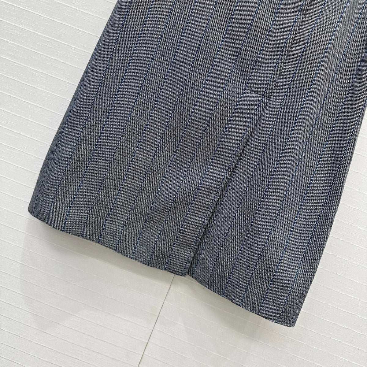 Prada Striped Suit Mid-length Skirt Grey Wool Cotton Polyester