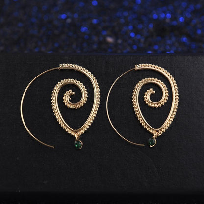 Exaggerated Retro Style Boho Hippy Spiral Earrings