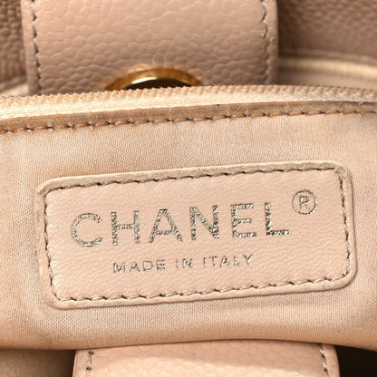 Caviar Quilted Petit Shopping Tote PST Beige Clair
