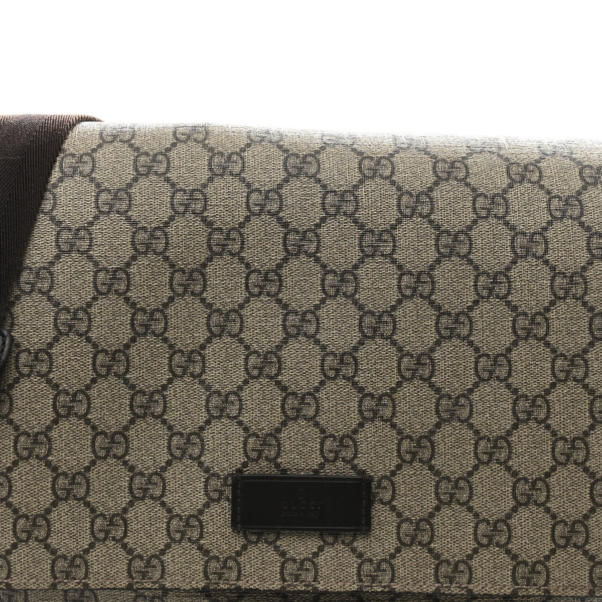 GG Plus Monogram Messenger Diaper Bag Dark Brown