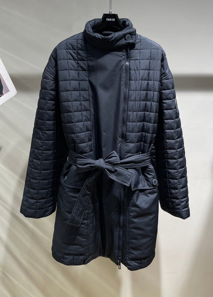 HM 25 Long Coat Blue Black Polyester 264290