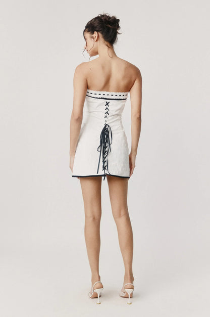 Sabrin Dress | White Embroidery