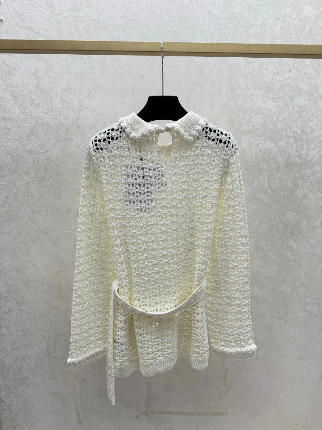 CHANEL 25S OPEN-KNIT WAIST-TIE SWEATER 528