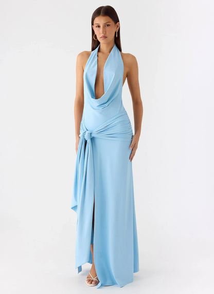 Rowan Ray Cowl Maxi Dress - Blue