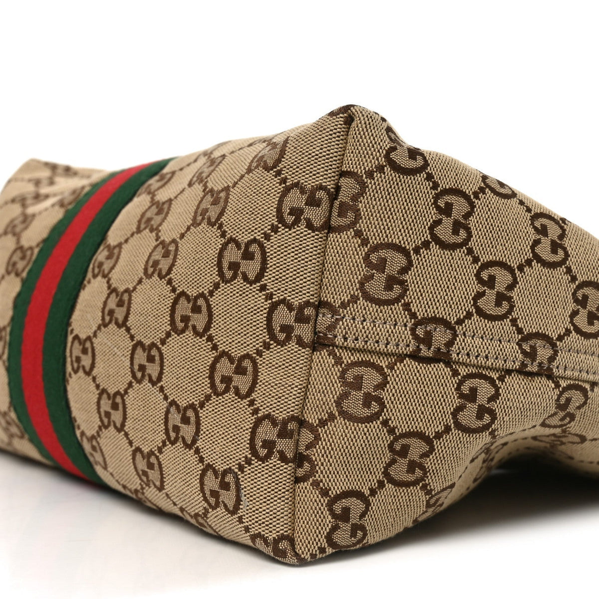 Monogram Web Small Giglio Tote Beige Dark Brown