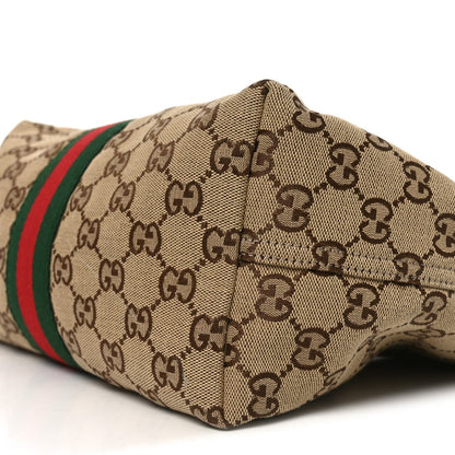 Monogram Web Small Giglio Tote Beige Dark Brown