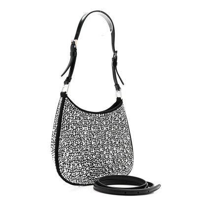 Satin Crystal Cleo Adjustable Strap Shoulder Bag Metal