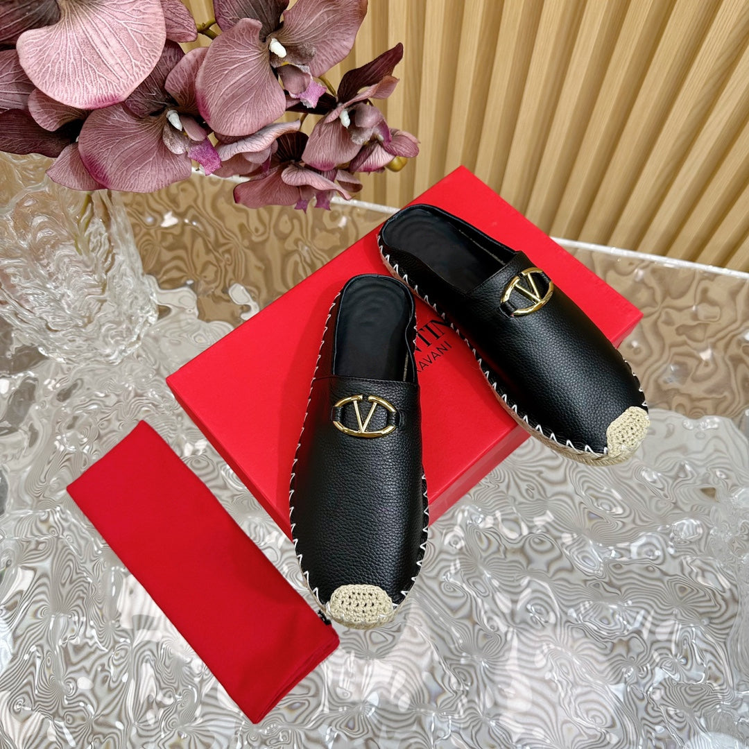 The Bold Edition VLogo Mules Black Leather