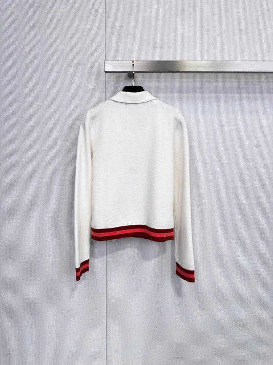 CHANEL 25S LONG-SLEEVE KNIT POLO SHIRT 590