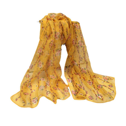 Scarvii - Vines Flower Print Scarf - Cool &amp; Soft
