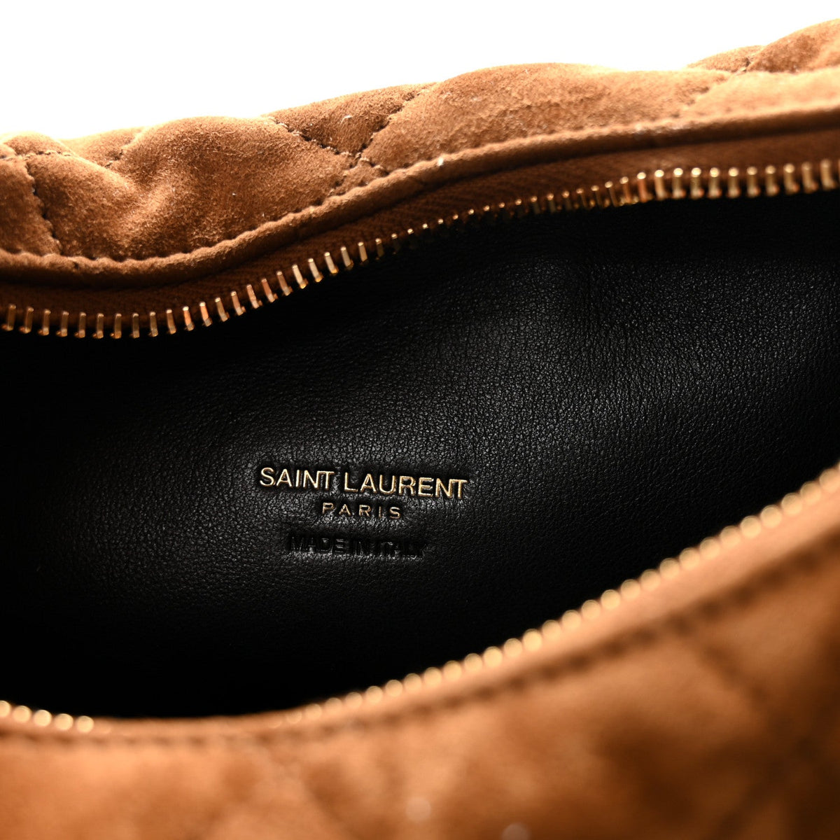 Suede Quilted Icarino Bag Cognac