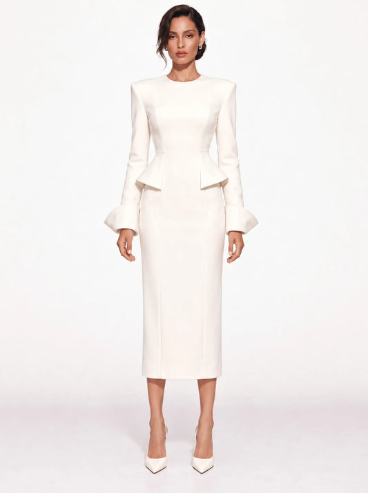 Georgia Peplum Waist Midi Dress