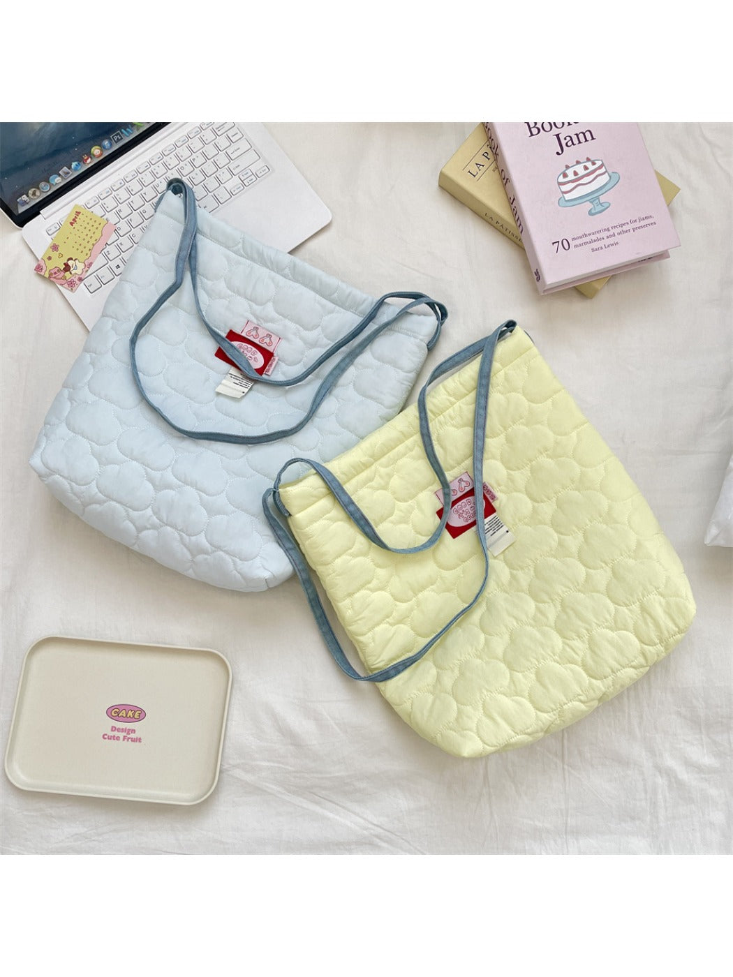 Cosbai - Quilted Plaid Shoulder Crossbody Bag