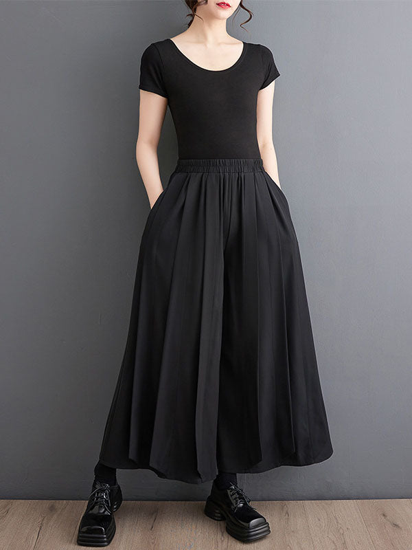 Loose Ninth Pants Pleated Casual Pants Bottoms