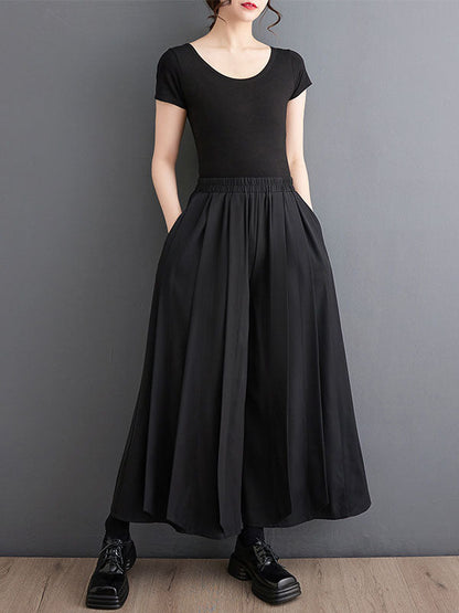 Loose Ninth Pants Pleated Casual Pants Bottoms
