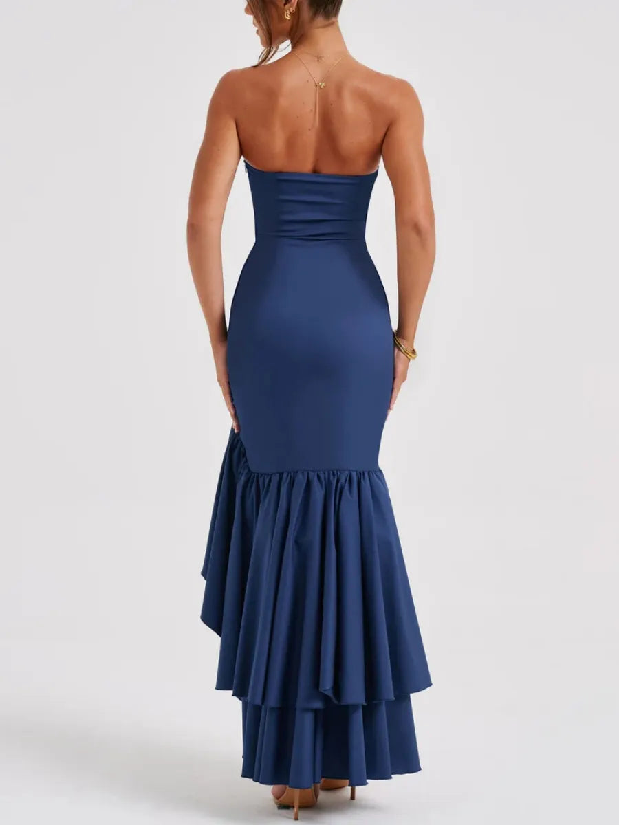 Brianna Strapless Ruffled Mermaid Maxi Dress