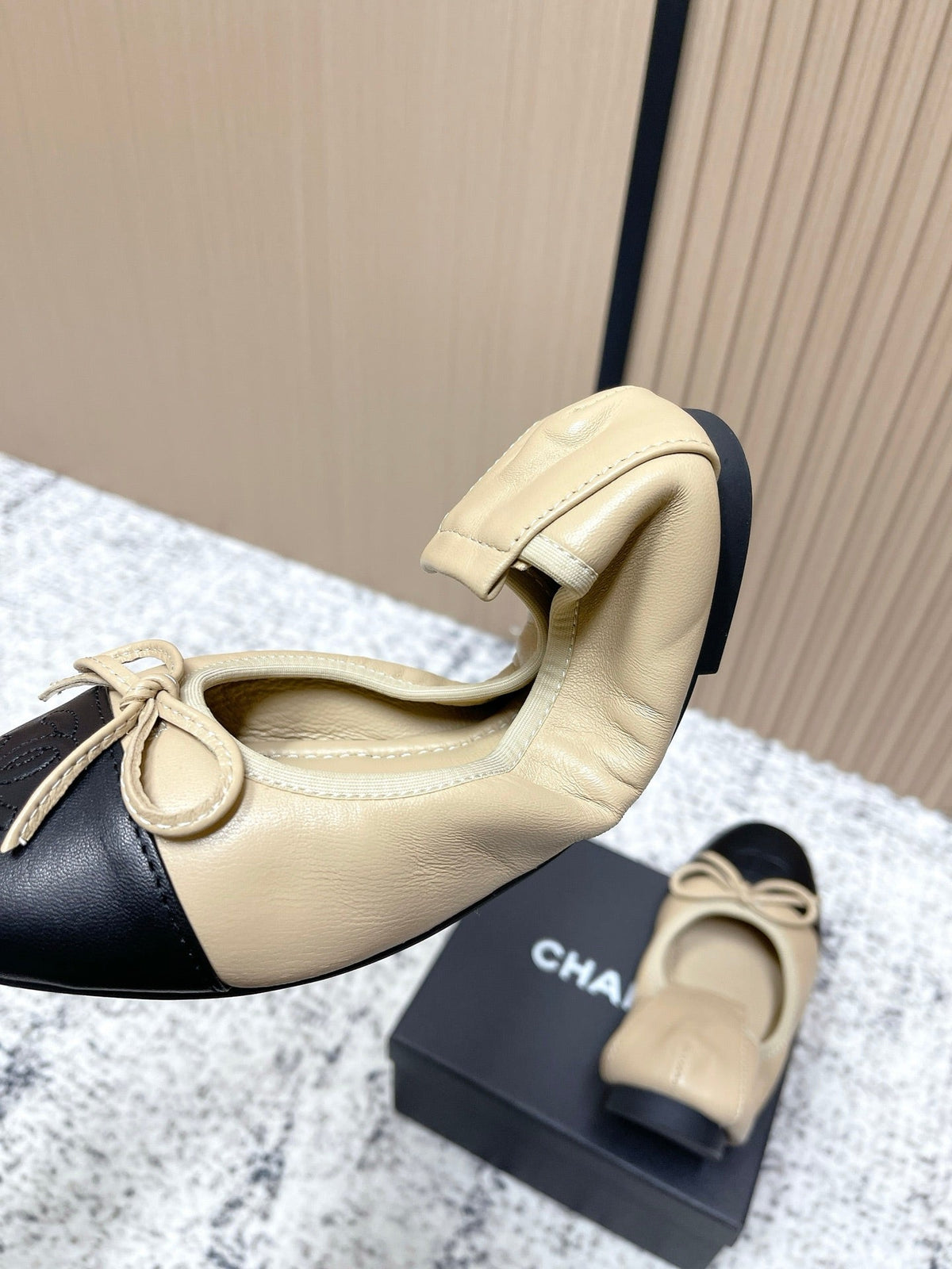 Chanel 26SS Ballet Flats Shoes Beige in Lambskin 591391