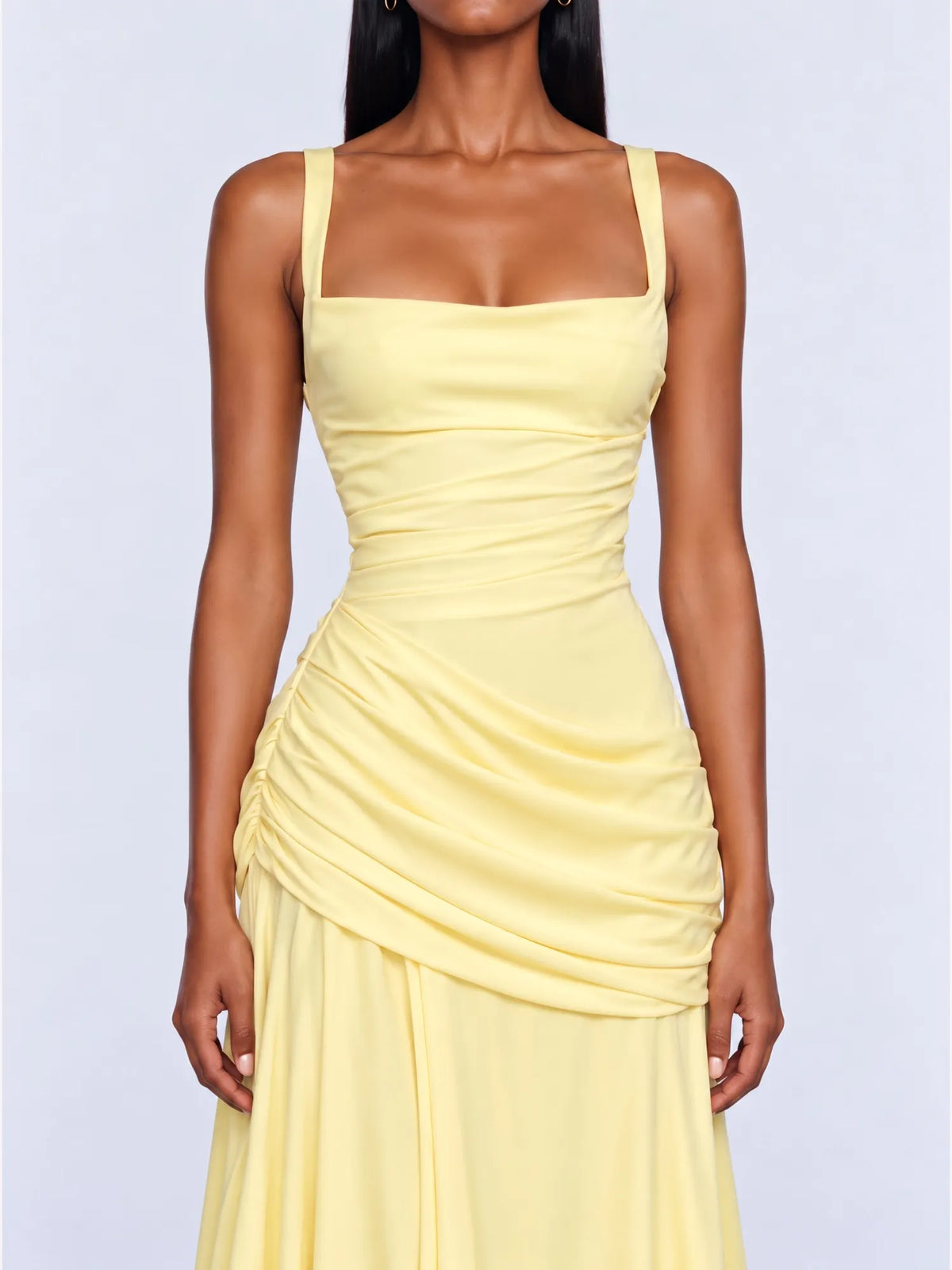 Marcella Draped Chiffon Maxi Dress