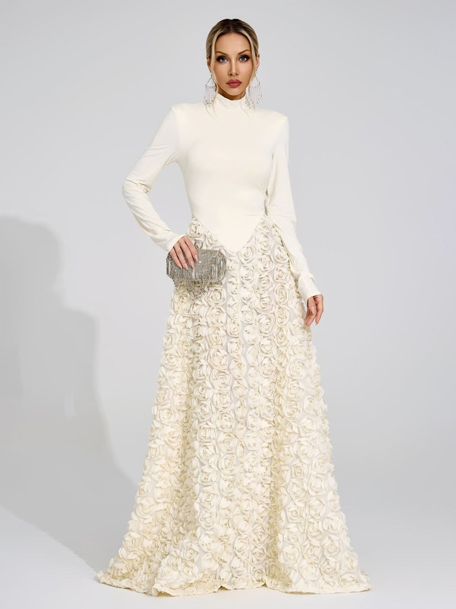 Elara Ivory Floral Maxi Dress
