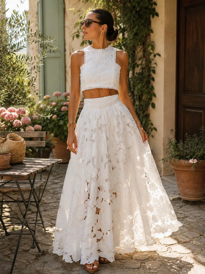 Nala Scalloped Lace Two-Piece Set