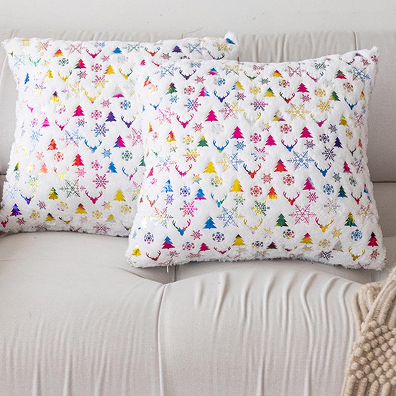 Soft Plush Christmas Snowflake Square Pillow Covers
