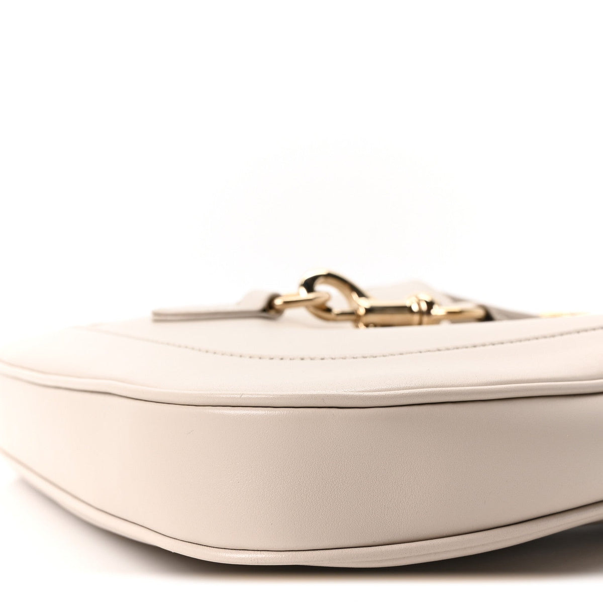Ancora Calfskin Web Small Jackie Shoulder Bag Light Grey