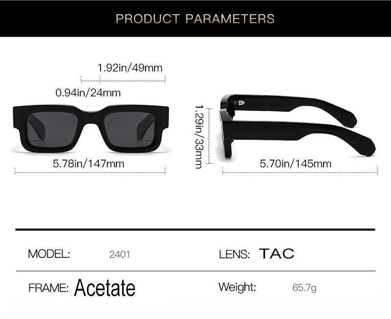 Fashion Square Frame Punk Sunglasses
