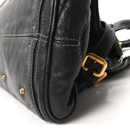 Calfskin Medium Paddington Satchel Black