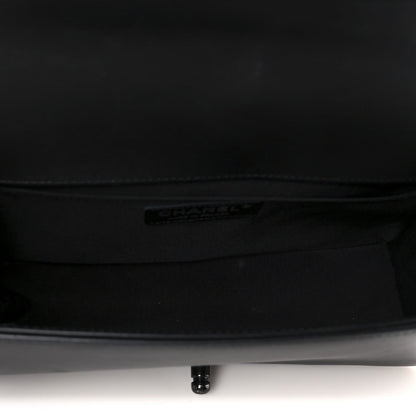 Calfskin Quilted Medium Boy Flap So Black