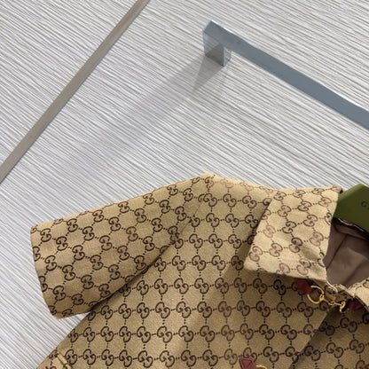 Gucci 2025 Short Jacket Camel and Ebony Polyester Fiber