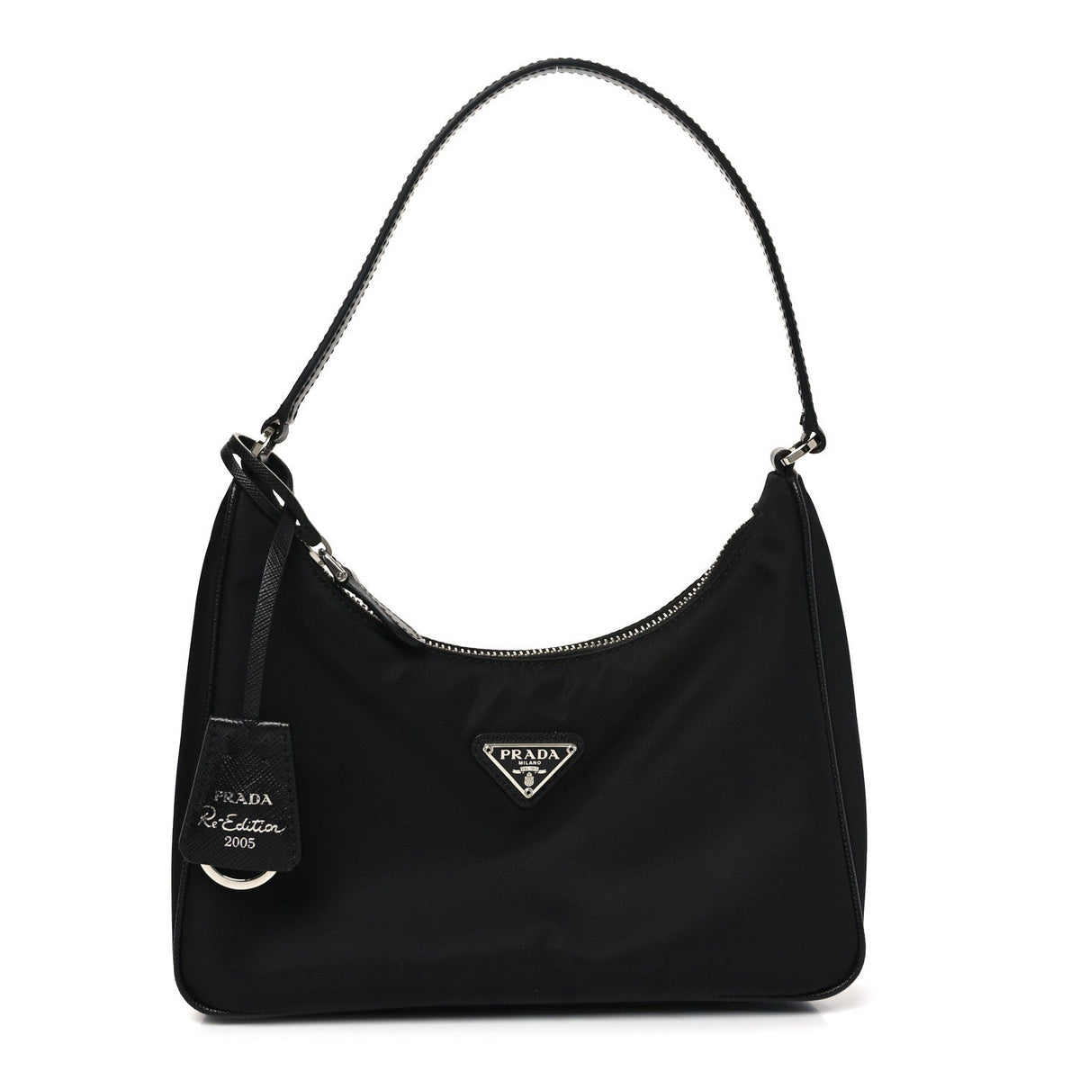 Tessuto Nylon Saffiano Mini Re-Edition 2005 Bag Black