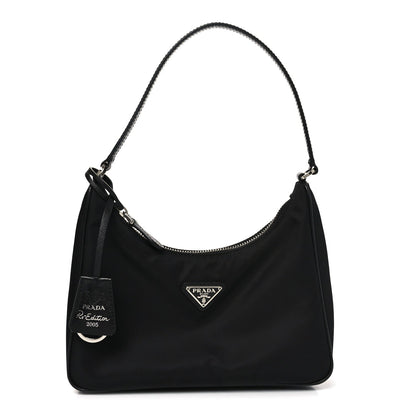Tessuto Nylon Saffiano Mini Re-Edition 2005 Bag Black