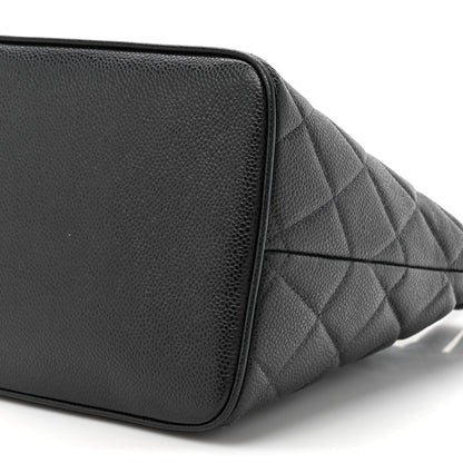 Caviar Quilted Medallion Tote Black