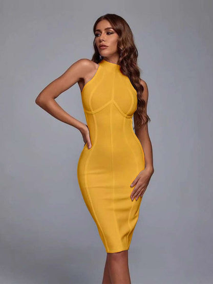 Brynn Vintage Bandage Midi Dress