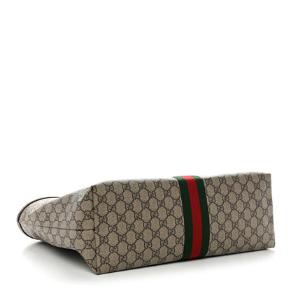 GG Supreme Monogram Medium Ophidia Shopping Tote Brown