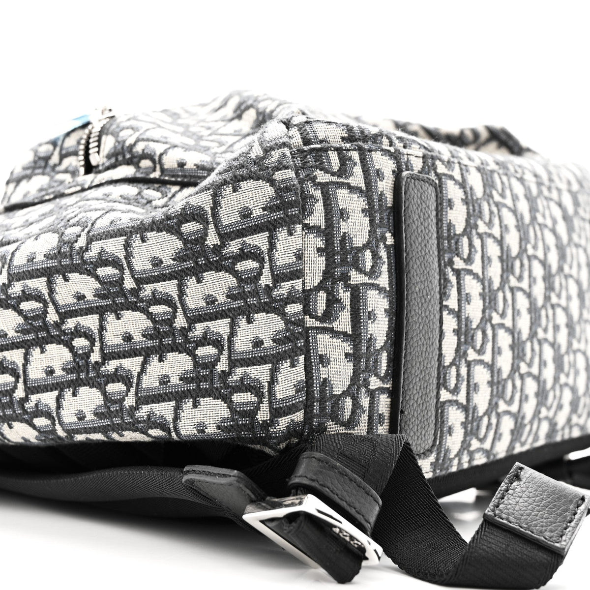 Oblique Calfskin Rider Backpack Beige Black