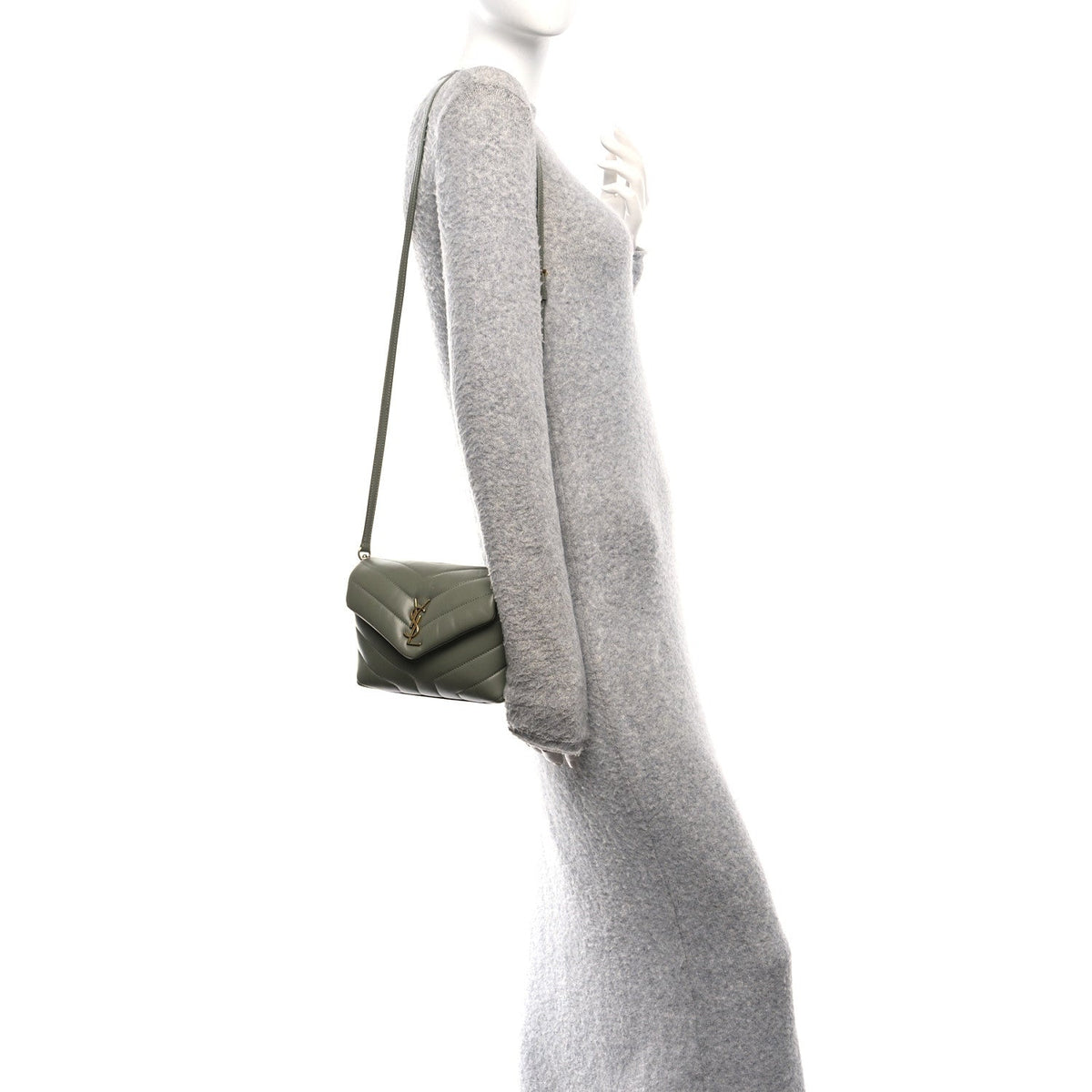 Calfskin Y Quilted Monogram Toy Loulou Crossbody Bag Light Sage