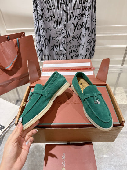 LP Summer Charms Walk Loafers Deep Green Suede 565857
