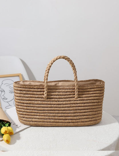 Large Capacity Woven Simple Beach Handbag