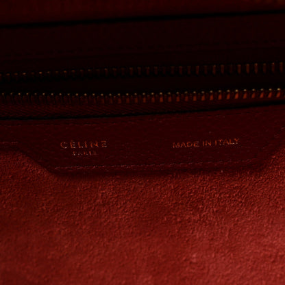 Drummed Calfskin Micro Luggage Red