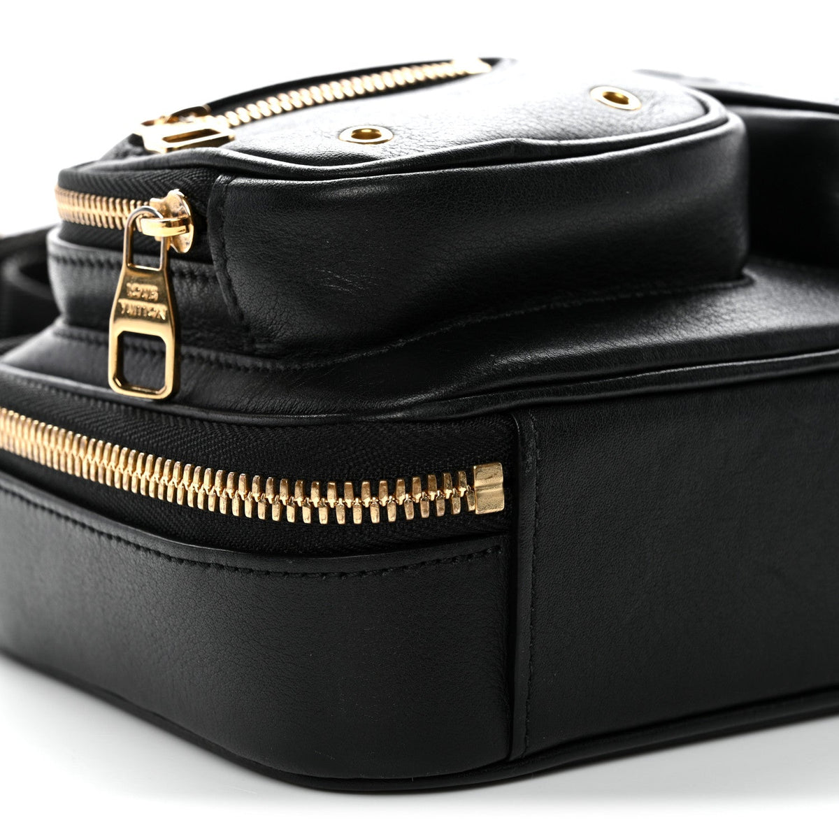 Calfskin Monogram Embossed Utility Crossbody Black