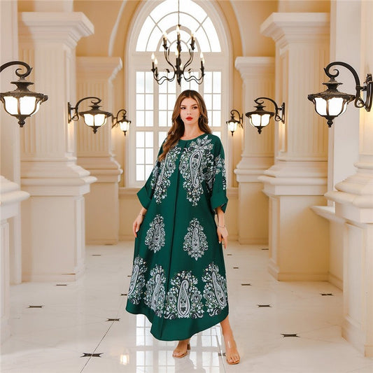 Beaded Long Sleeve Muslim Abaya Robe