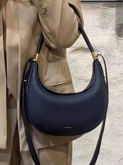 Jade Crescent Leather Shoulder Bag