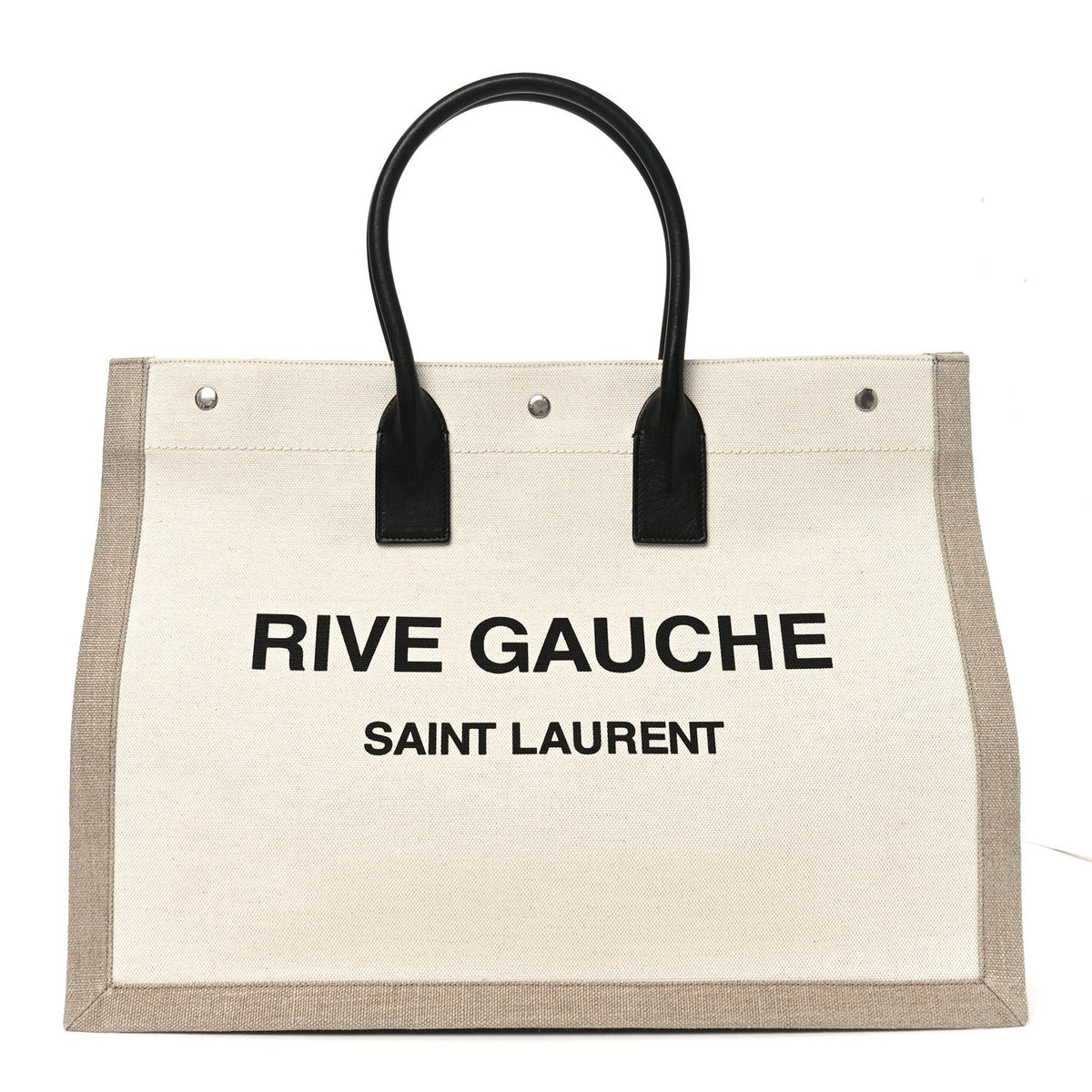 Linen Calfskin Rive Gauche Tote Optic White